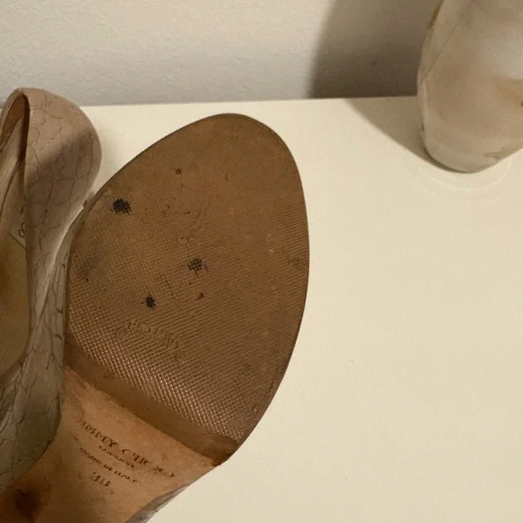 Jimmy Choo Tan Patent Leather Heels - Picture 4 of 10